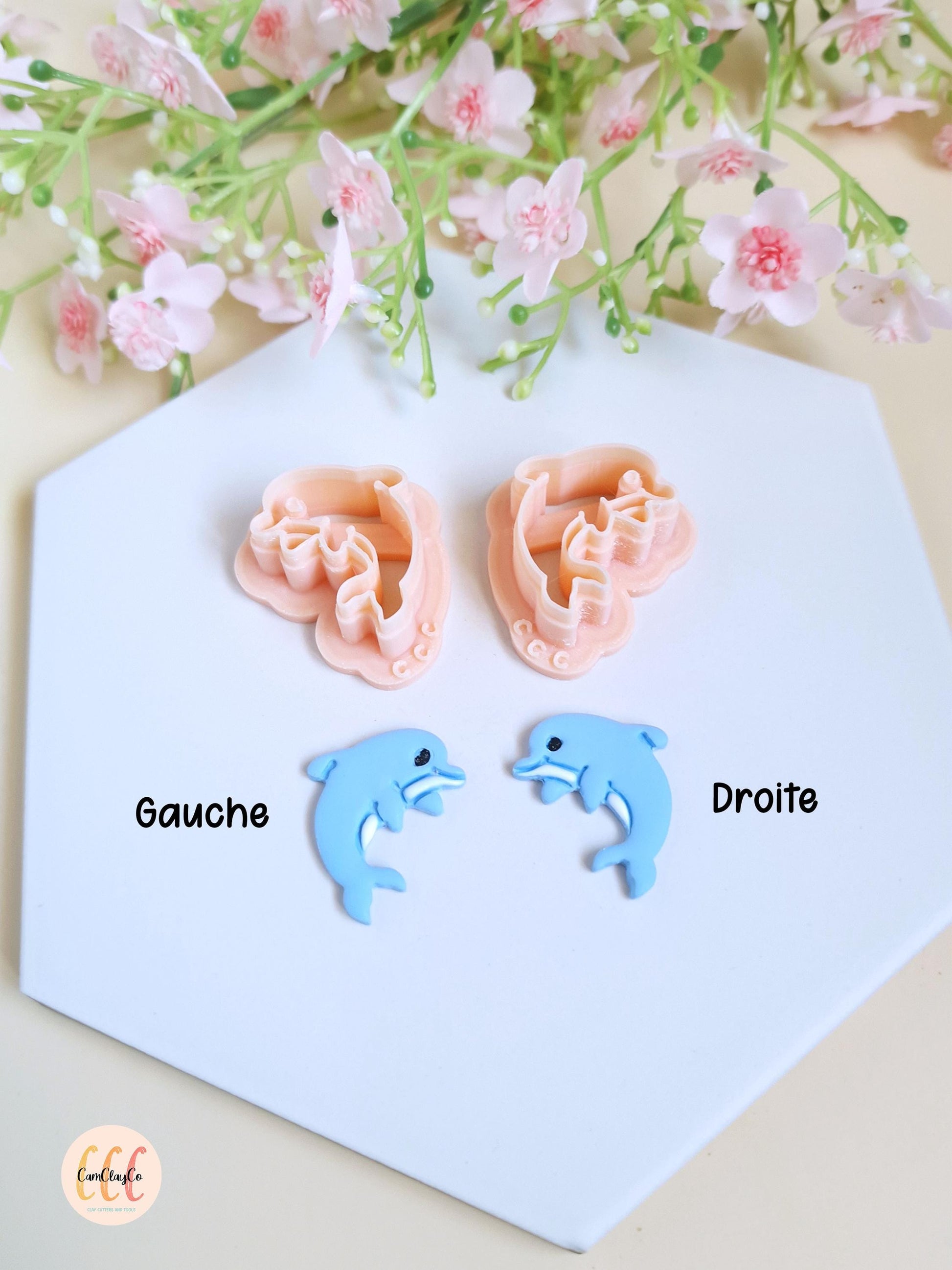 Emporte-pièces 3D forme de dauphins pour la fabrication de bijoux en argile polymère, créoles interchangeables, pampilles