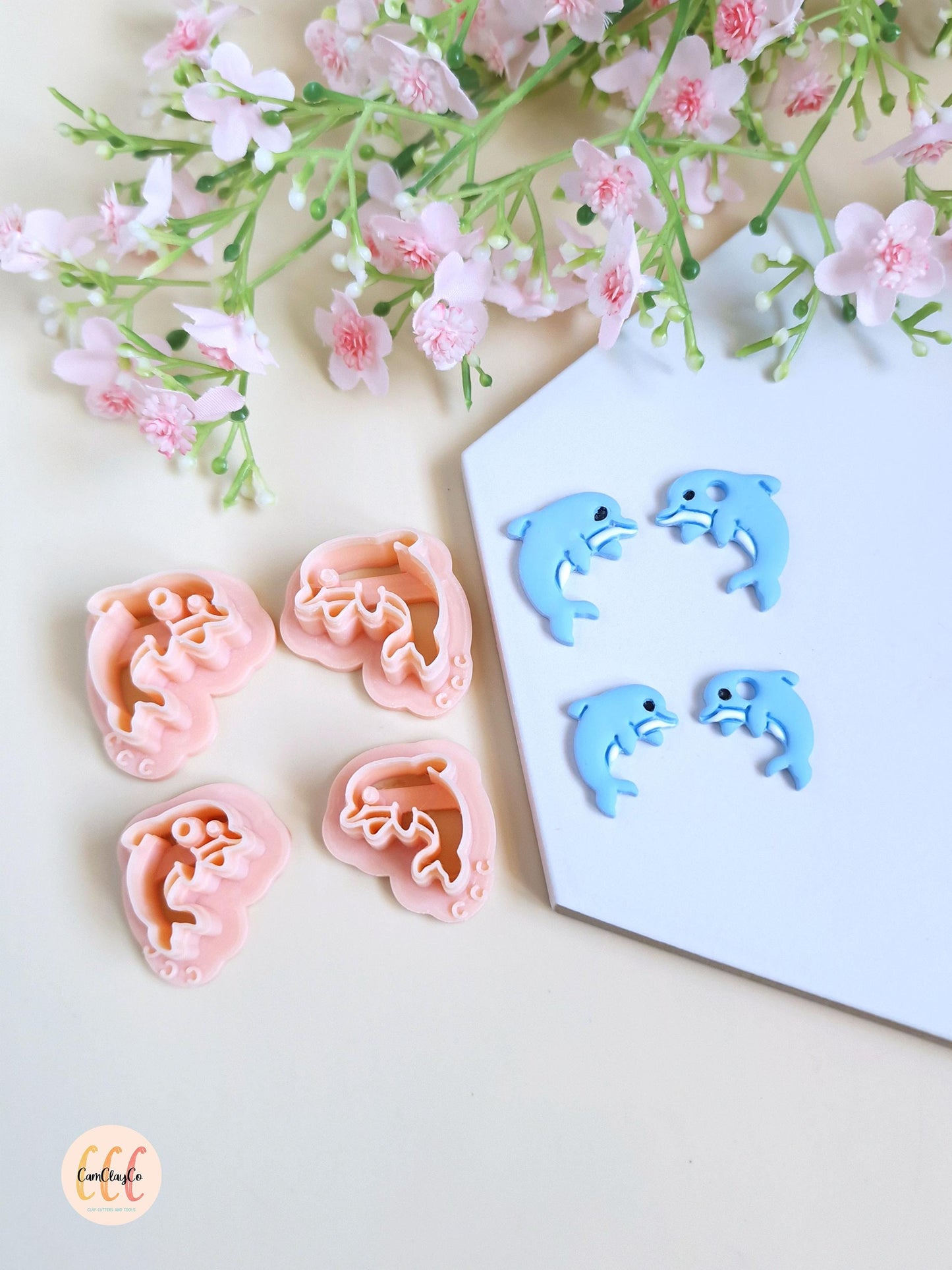 Emporte-pièces 3D forme de dauphins pour la fabrication de bijoux en argile polymère, créoles interchangeables, pampilles