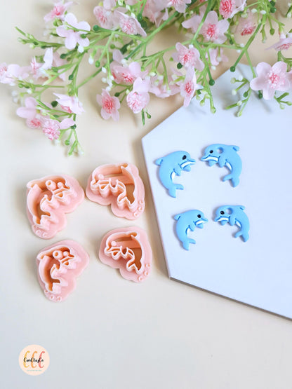 Emporte-pièces 3D forme de dauphins pour la fabrication de bijoux en argile polymère, créoles interchangeables, pampilles