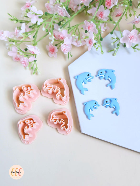 Emporte-pièces 3D forme de dauphins pour la fabrication de bijoux en argile polymère, créoles interchangeables, pampilles