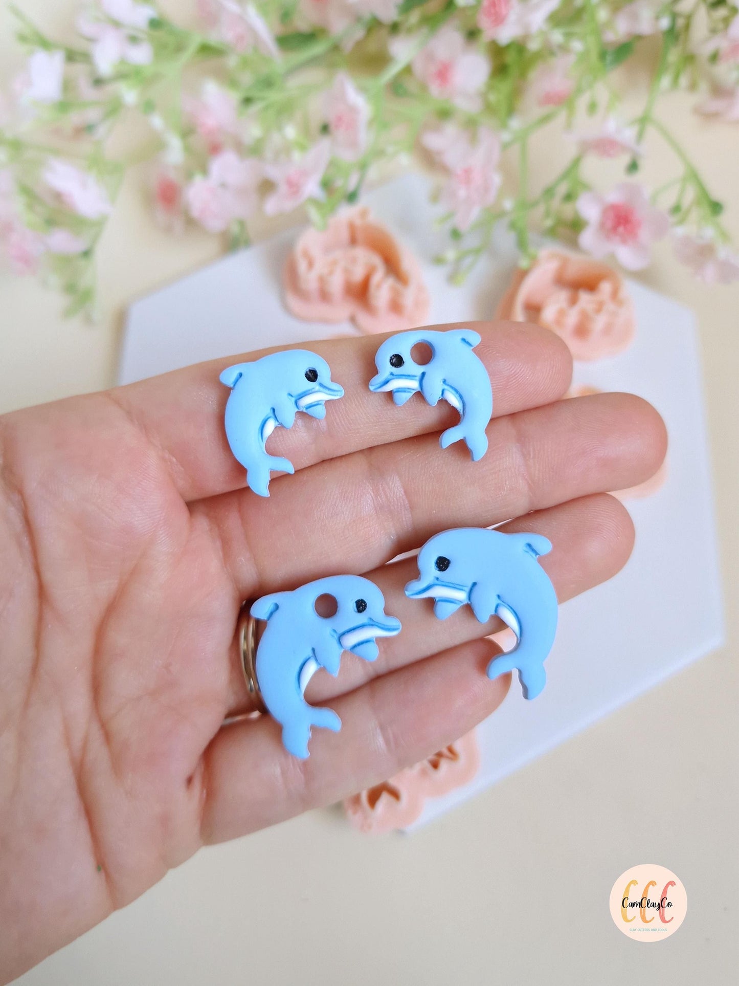 Emporte-pièces 3D forme de dauphins pour la fabrication de bijoux en argile polymère, créoles interchangeables, pampilles