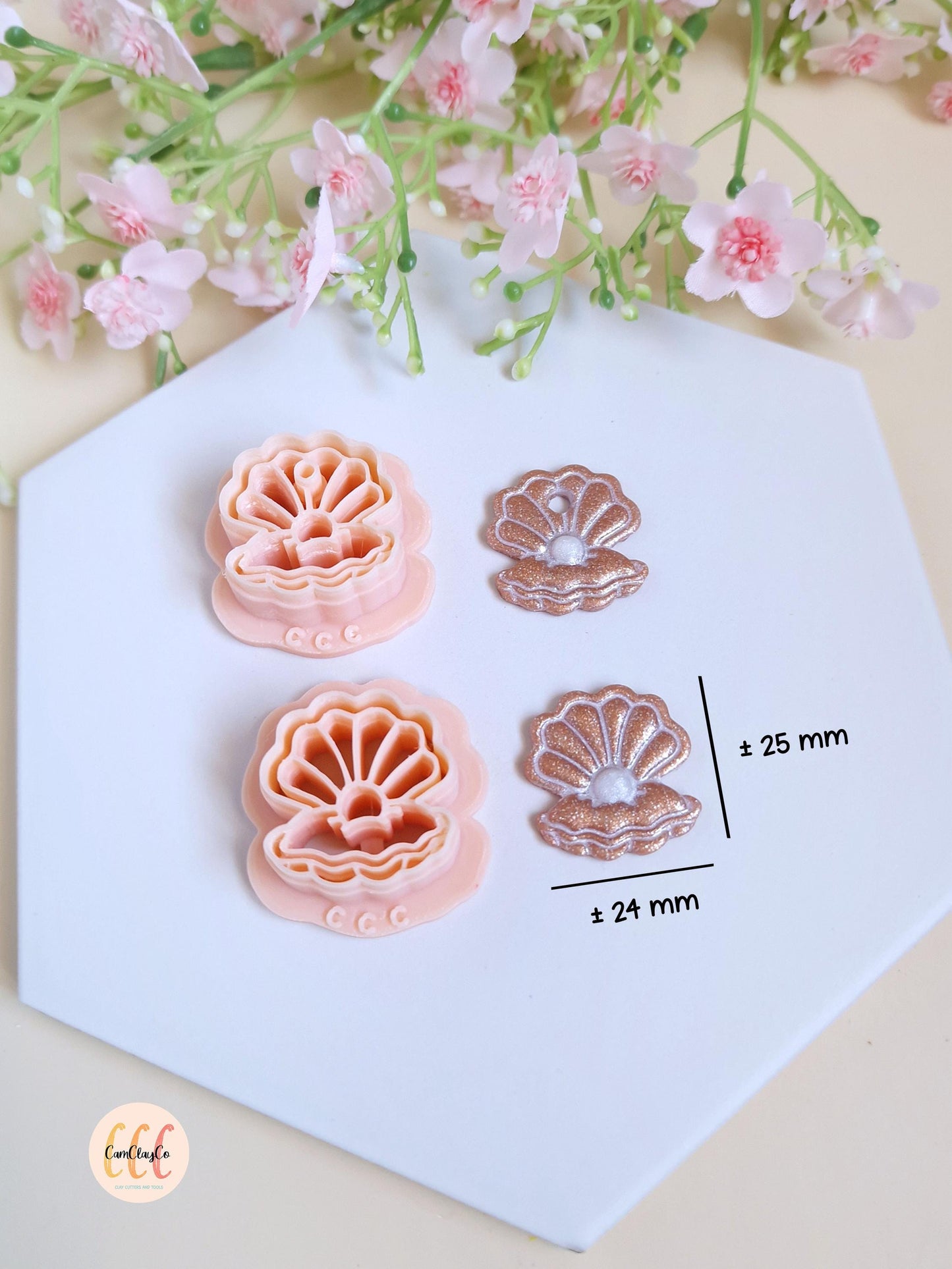 Emporte-pièce 3D forme de coquillage avec perle pour la fabrication de bijoux en argile polymère, créoles interchangeables, pampilles