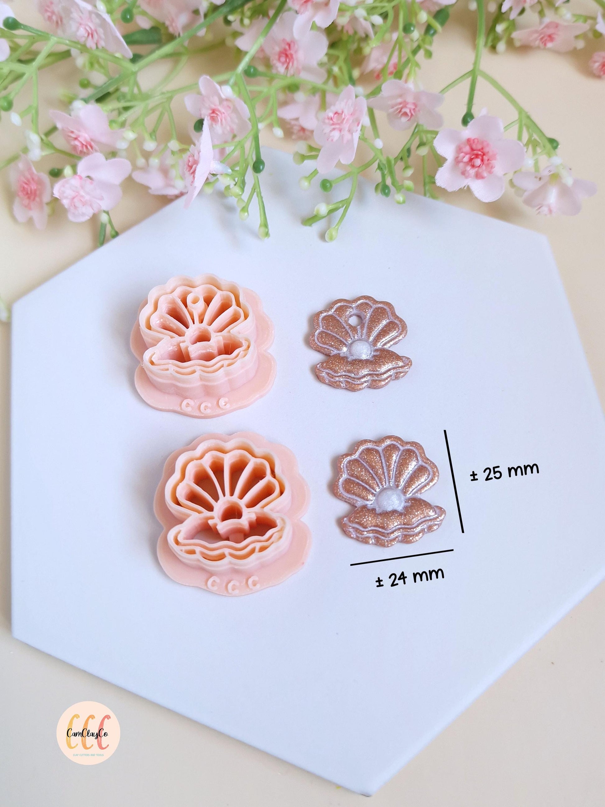 Emporte-pièce 3D forme de coquillage avec perle pour la fabrication de bijoux en argile polymère, créoles interchangeables, pampilles