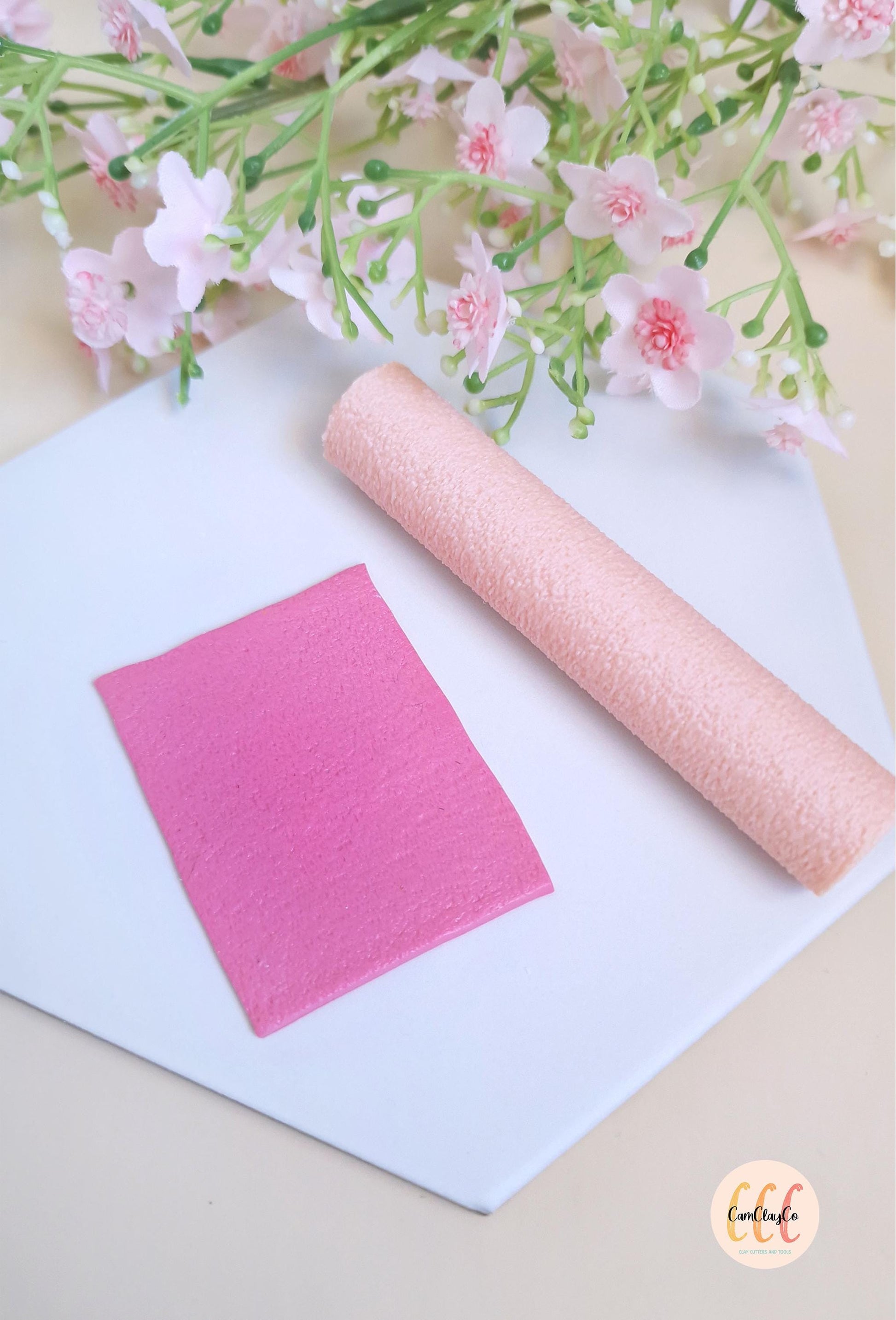 Rouleau texture 3D effet papier de verre pour la fabrication de bijoux en argile polymère