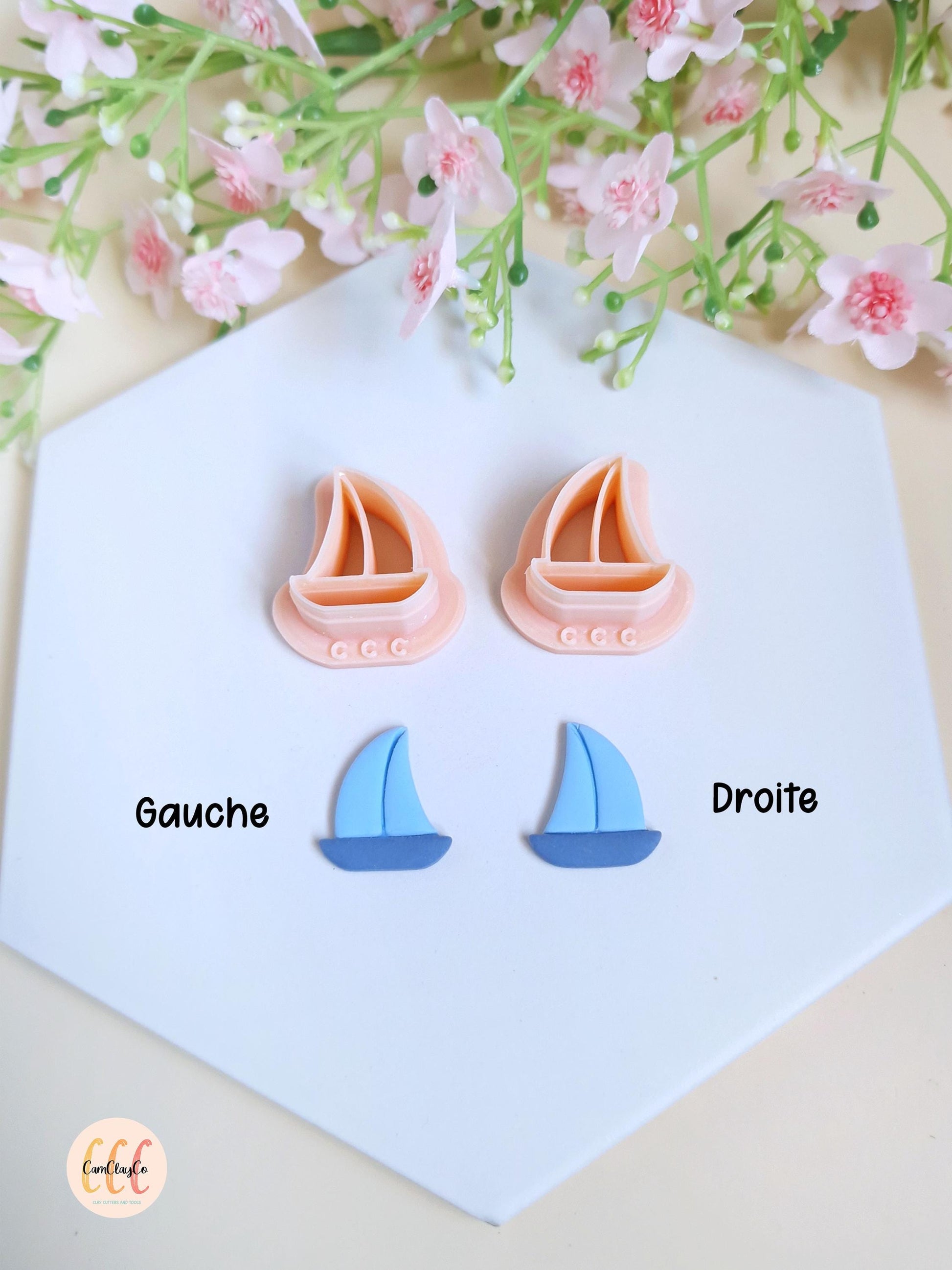 Emporte-pièce 3D forme de bateau voilier pour la fabrication de bijoux en argile polymère, créoles interchangeables, pampilles