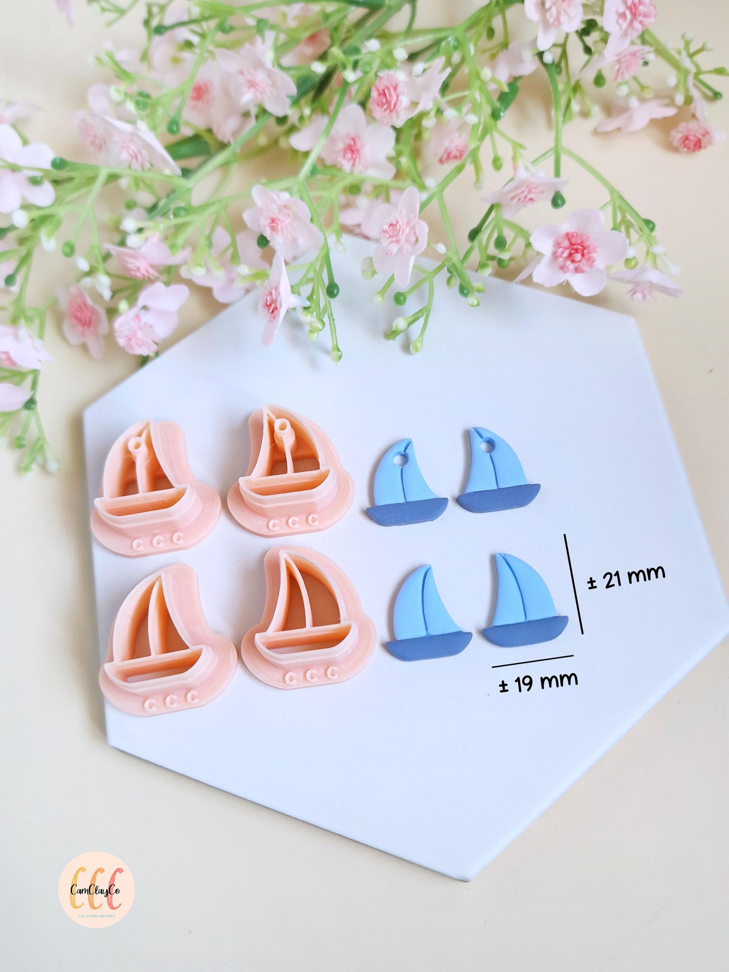 Emporte-pièce 3D forme de bateau voilier pour la fabrication de bijoux en argile polymère, créoles interchangeables, pampilles