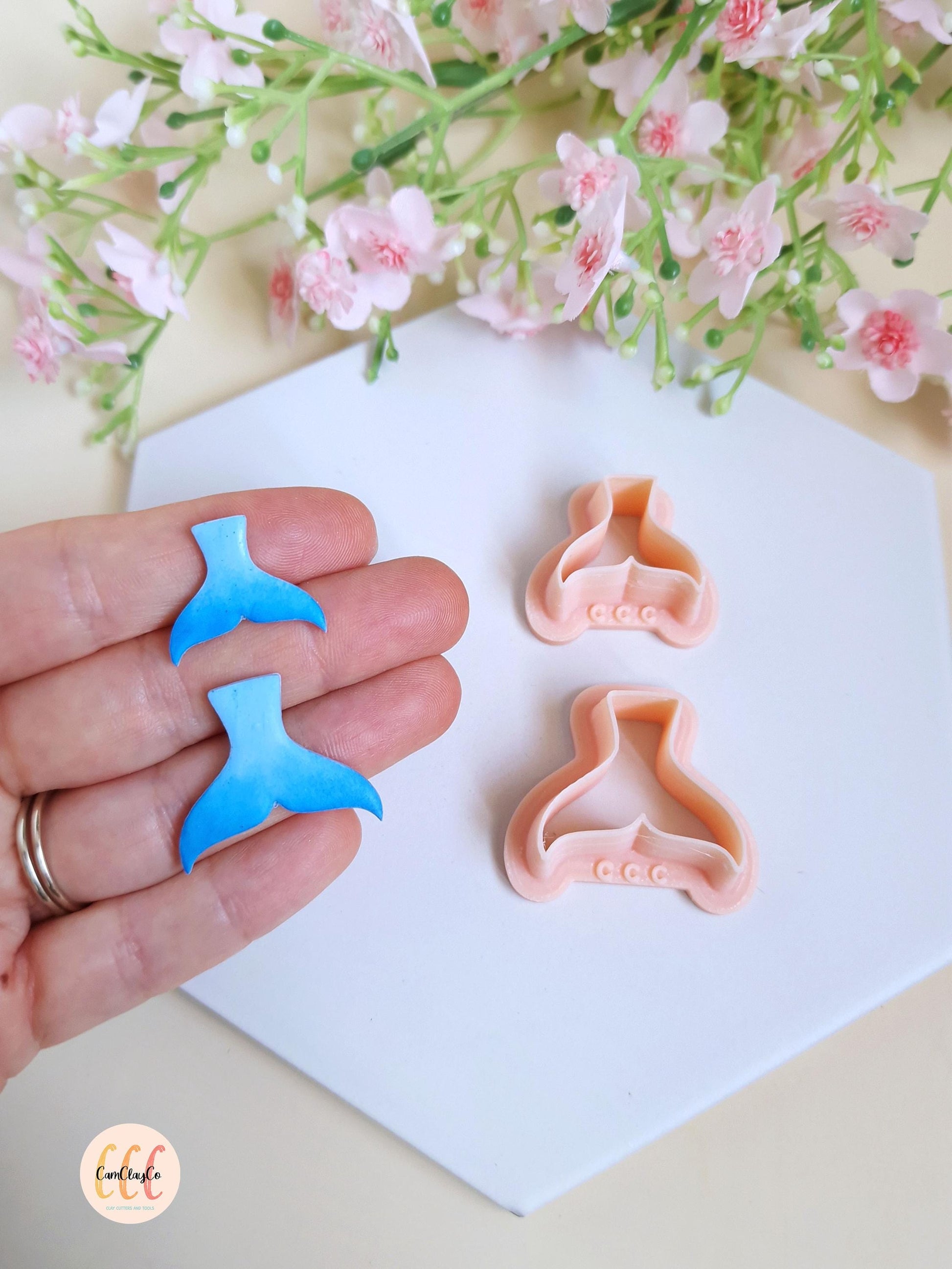 Emporte-pièces 3D forme de queues de baleine pour la fabrication de bijoux en argile polymère, créoles interchangeables, pampilles