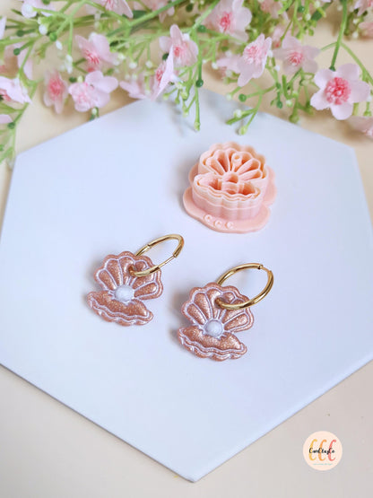 Emporte-pièce 3D forme de coquillage avec perle pour la fabrication de bijoux en argile polymère, créoles interchangeables, pampilles