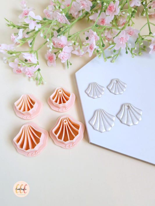 Emporte-pièce 3D forme de coquillage géométrique pour la fabrication de bijoux en argile polymère, créoles interchangeables, pampilles