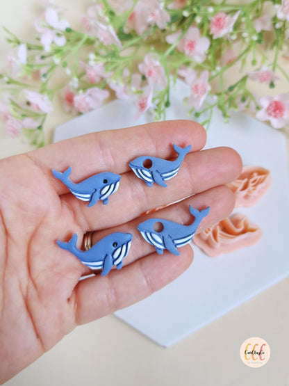 Emporte-pièces 3D forme de baleines pour la fabrication de bijoux en argile polymère, créoles interchangeables, pampilles