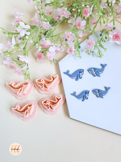 Emporte-pièces 3D forme de baleines pour la fabrication de bijoux en argile polymère, créoles interchangeables, pampilles