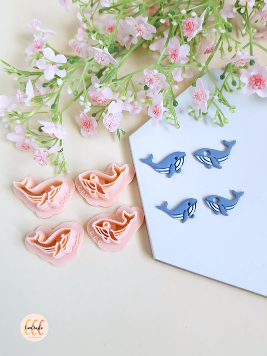Emporte-pièces 3D forme de baleines pour la fabrication de bijoux en argile polymère, créoles interchangeables, pampilles