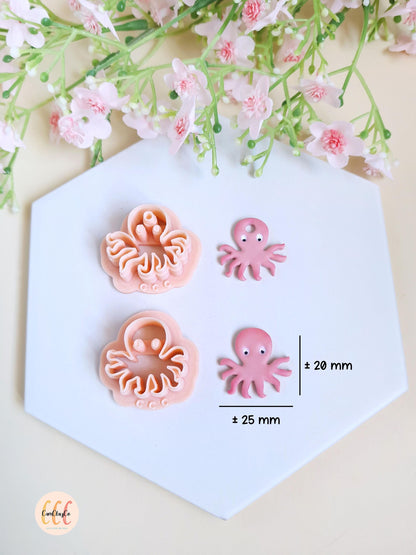 Emporte-pièce 3D forme de pieuvre pour la fabrication de bijoux en argile polymère, créoles interchangeables, pampilles