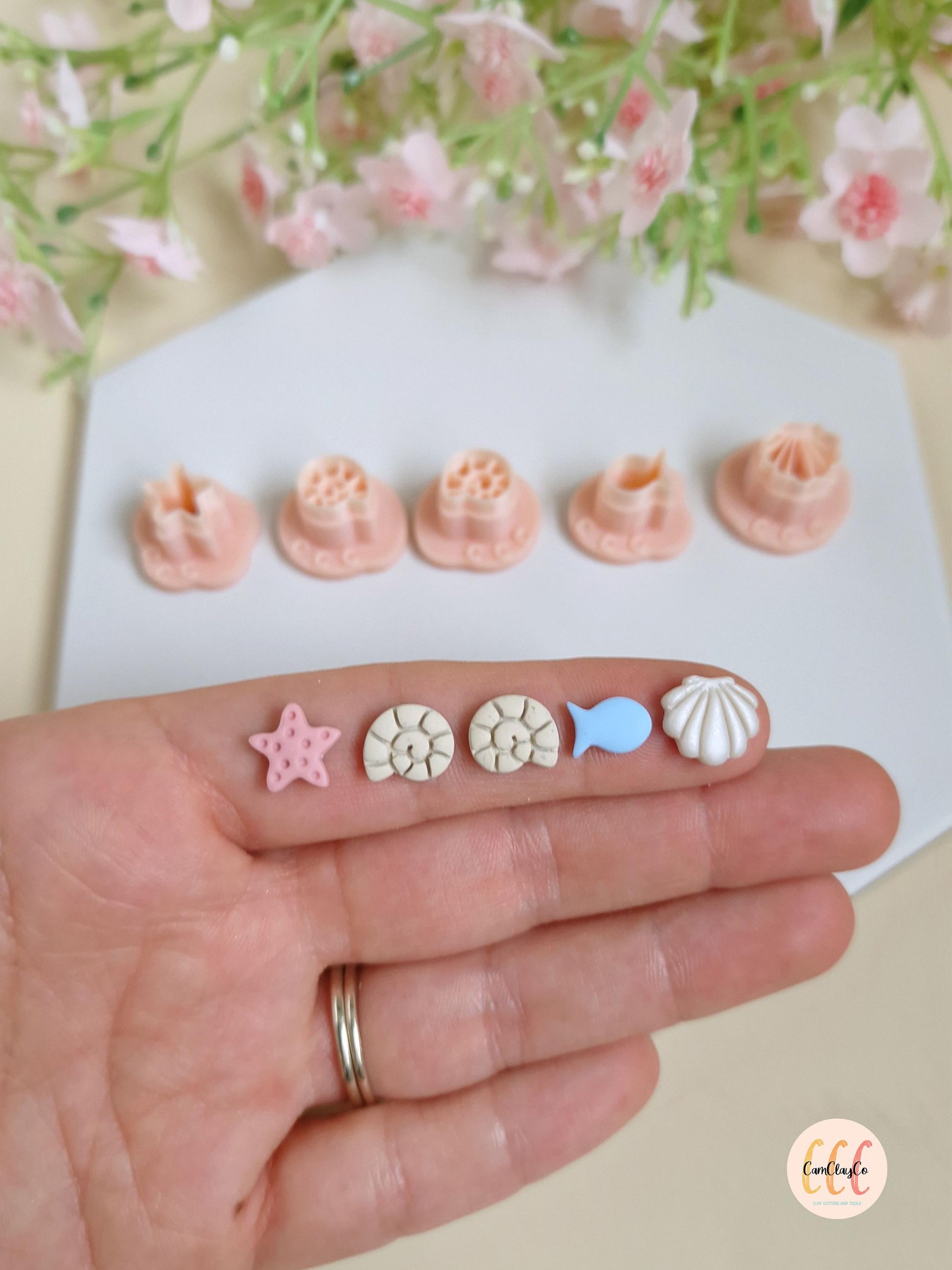 Minis emporte-pièces 3D été, étoile de mer, coquillages, poisson, 10 mm pour la fabrication de bijoux en argile polymère