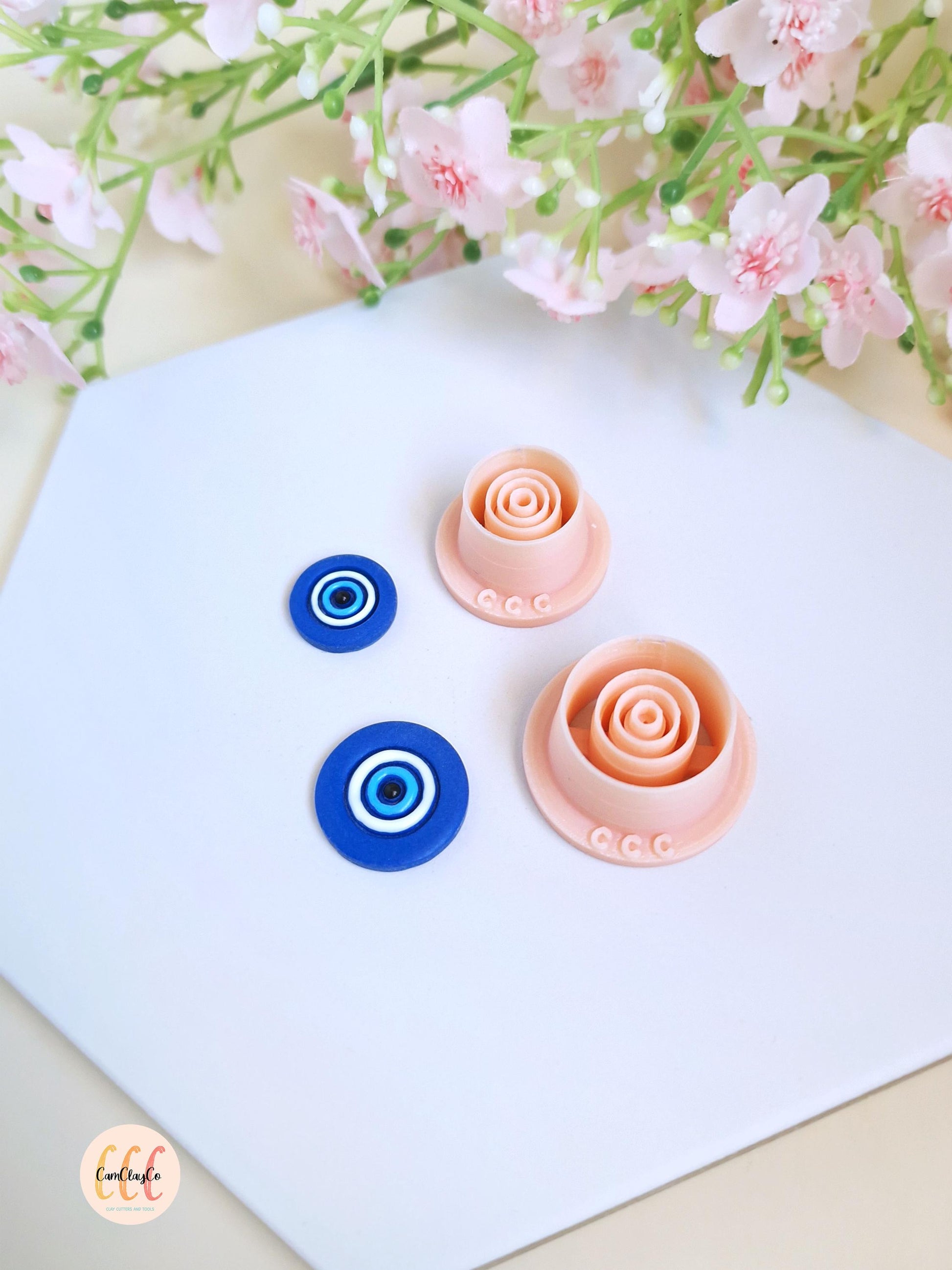 Emporte-pièces 3D en forme de mauvais œil, evil eye, pour la fabrication de bijoux en argile polymère, pampilles créoles interchangeables