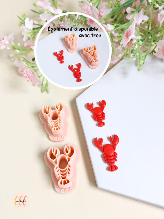 Emporte-pièce 3D forme de homard pour la fabrication de bijoux en argile polymère, créoles interchangeables, pampilles