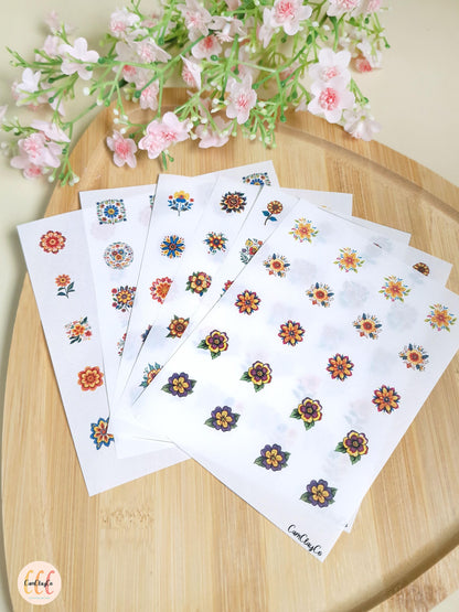 Feuille de transfert soluble à l'eau - Single flowers