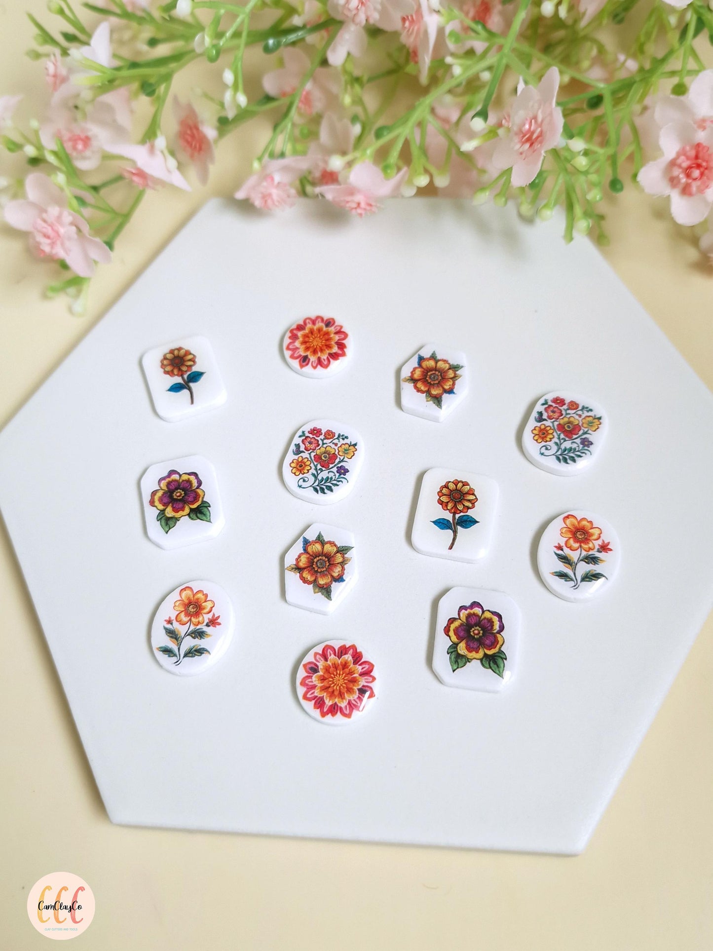 Feuille de transfert soluble à l'eau - Single flowers