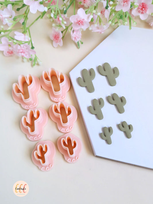 Emporte-pièces 3D en forme de cactus pour la fabrication de bijoux en argile polymère - Texas collection