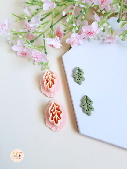 Emporte-pièces 3D en forme de feuilles allongée pour la fabrication de bijoux en argile polymère, créoles interchangeables, pampilles