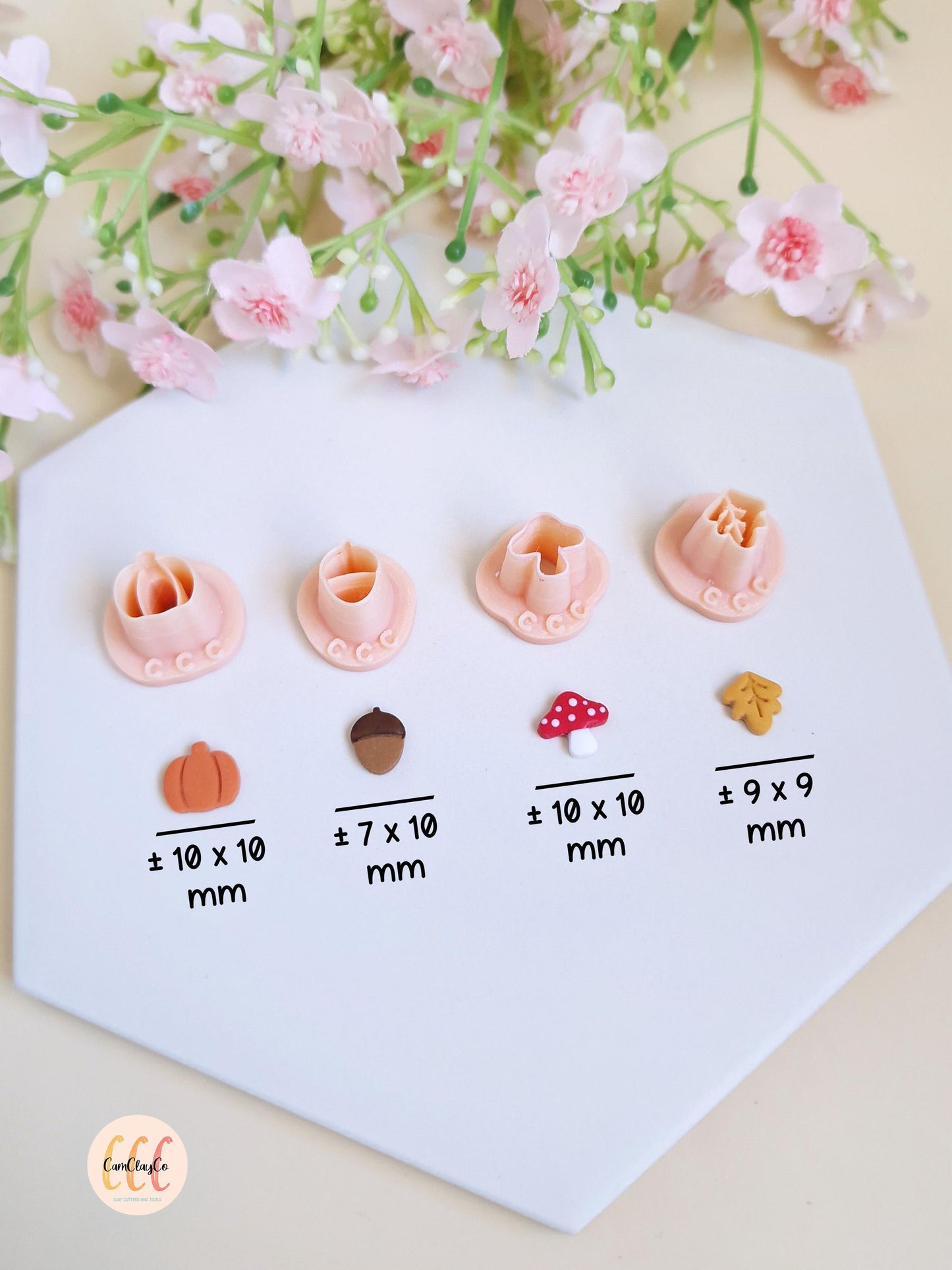Emporte-pièces 3D en forme de minis citrouille, feuille, gland et champignon pour la fabrication de bijoux en argile polymère