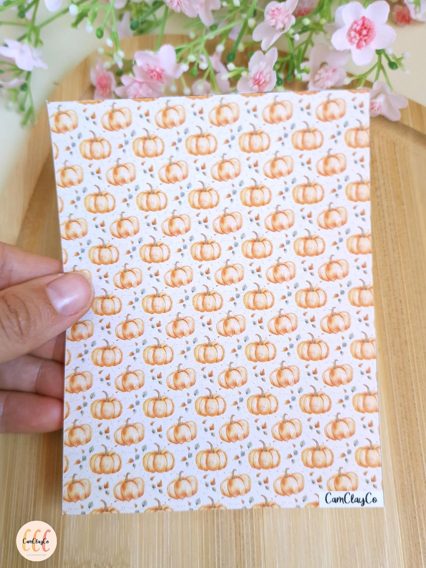Feuille de transfert soluble à l'eau pour la fabrication de bijoux en argile polymère - Pumpkin 05