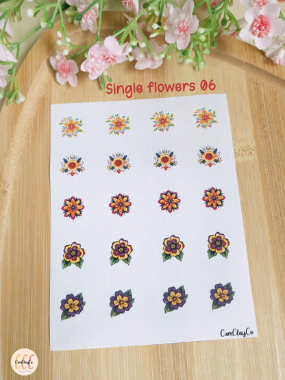 Feuille de transfert soluble à l'eau - Single flowers