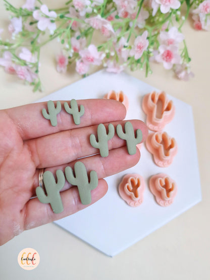 Emporte-pièces 3D en forme de cactus pour la fabrication de bijoux en argile polymère - Texas collection
