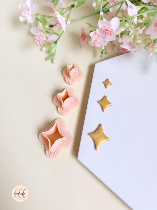 Emporte-pièces 3D en forme de petites étoiles fines pour la fabrication de bijoux en argile polymère