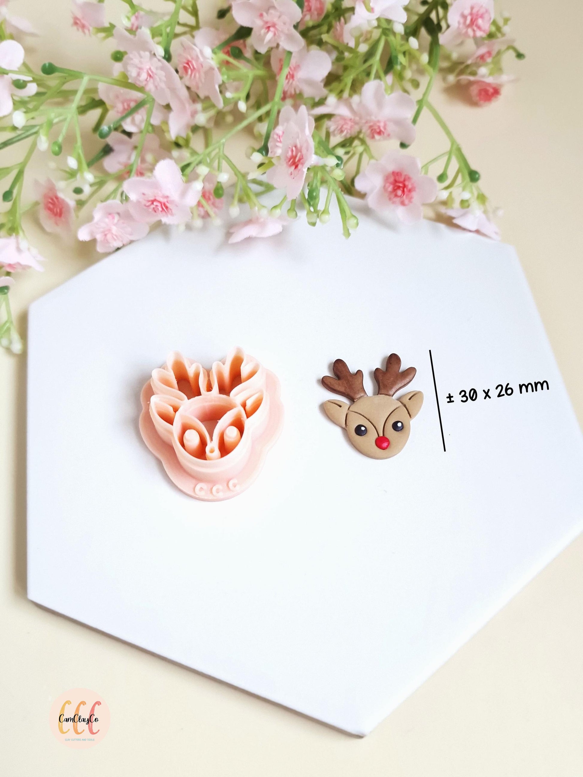 Emporte-pièce 3D en forme de tête de renne pour la fabrication de bijoux en argile polymère