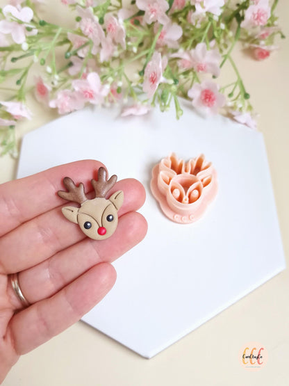 Emporte-pièce 3D en forme de tête de renne pour la fabrication de bijoux en argile polymère