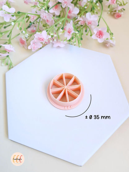 Emporte-pièce 3D roue, camembert, pour recettes de couleurs en argile polymère