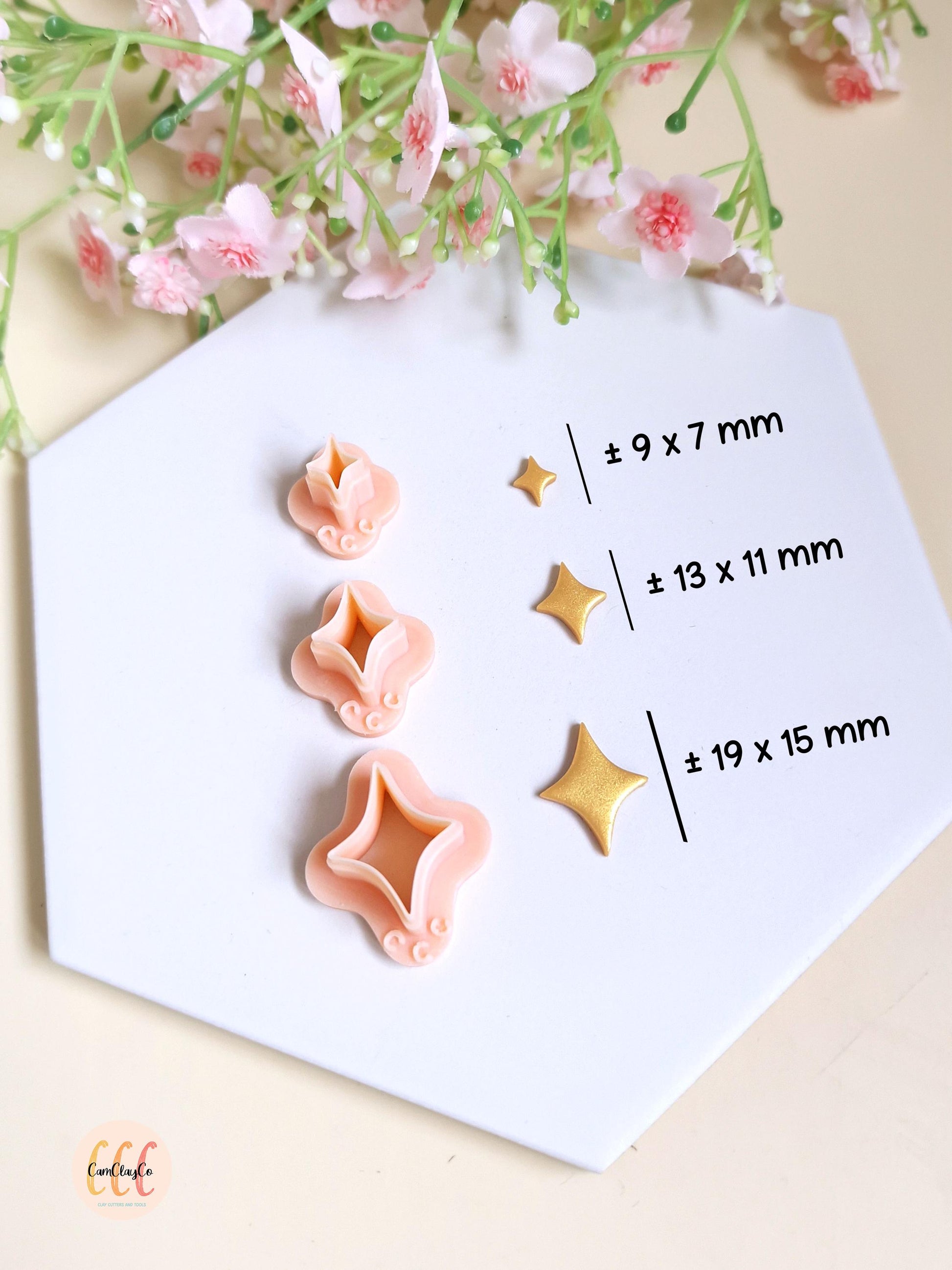 Emporte-pièces 3D en forme de petites étoiles fines pour la fabrication de bijoux en argile polymère