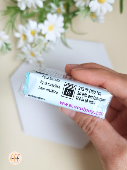 Argile polymère Sculpey Premo - Aqua metallic