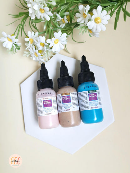 Argile liquide à cuire - 3 flacons - Glam Metallics - Rose Gold / Bronze / Peacock Pearl