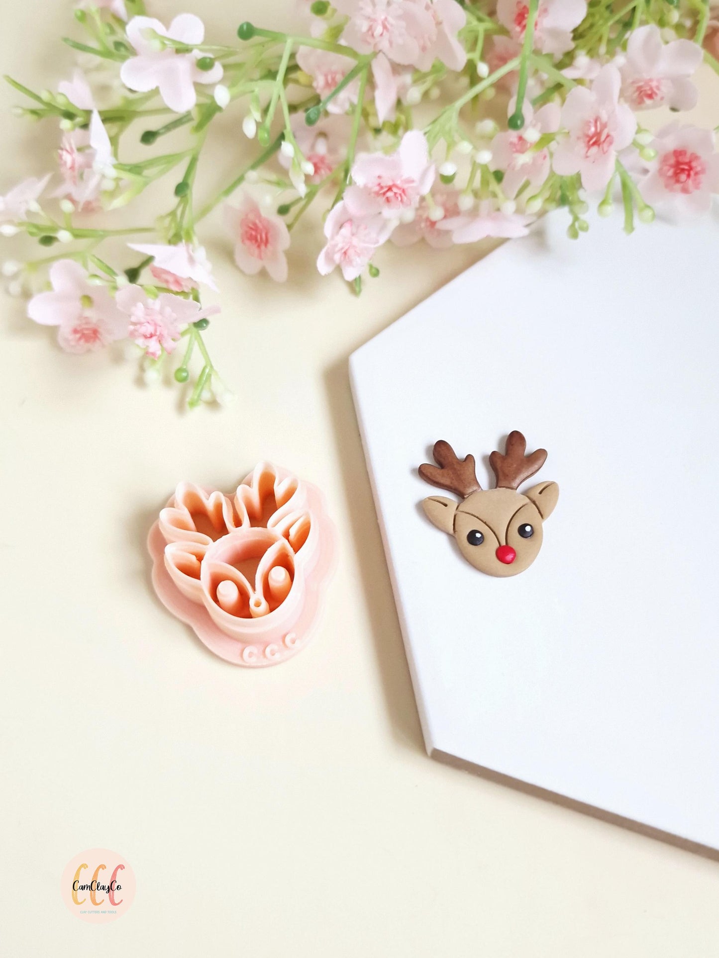 Emporte-pièce 3D en forme de tête de renne pour la fabrication de bijoux en argile polymère