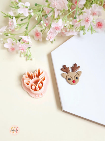 Emporte-pièce 3D en forme de tête de renne pour la fabrication de bijoux en argile polymère