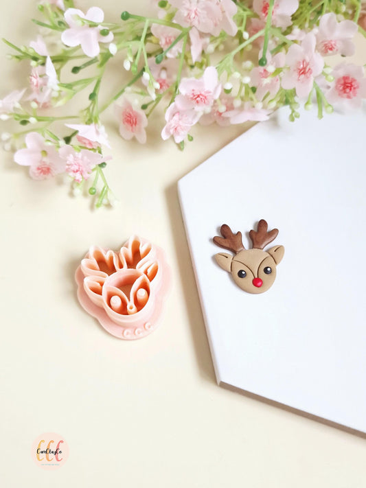 Emporte-pièce 3D en forme de tête de renne pour la fabrication de bijoux en argile polymère