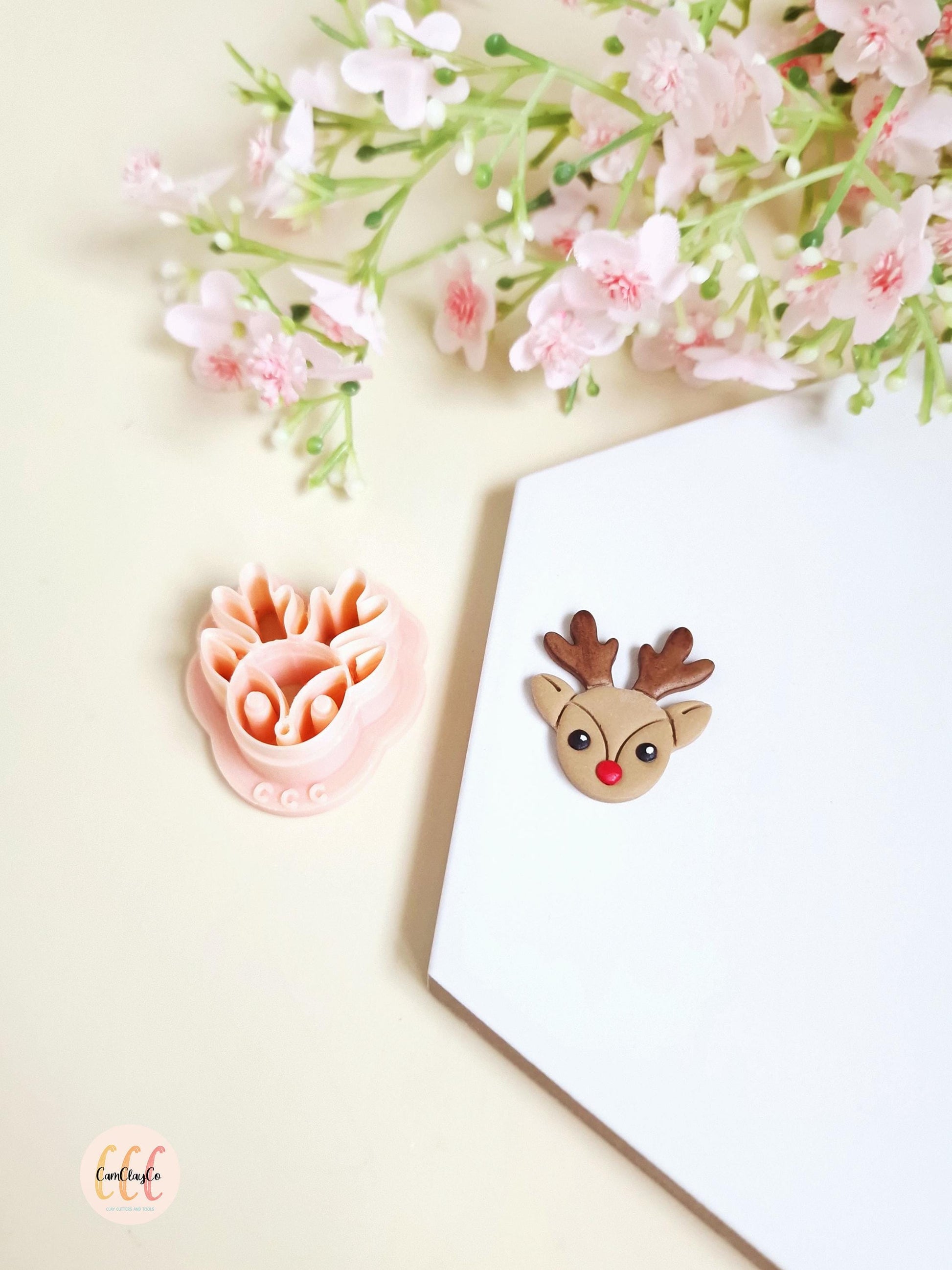 Emporte-pièce 3D en forme de tête de renne pour la fabrication de bijoux en argile polymère