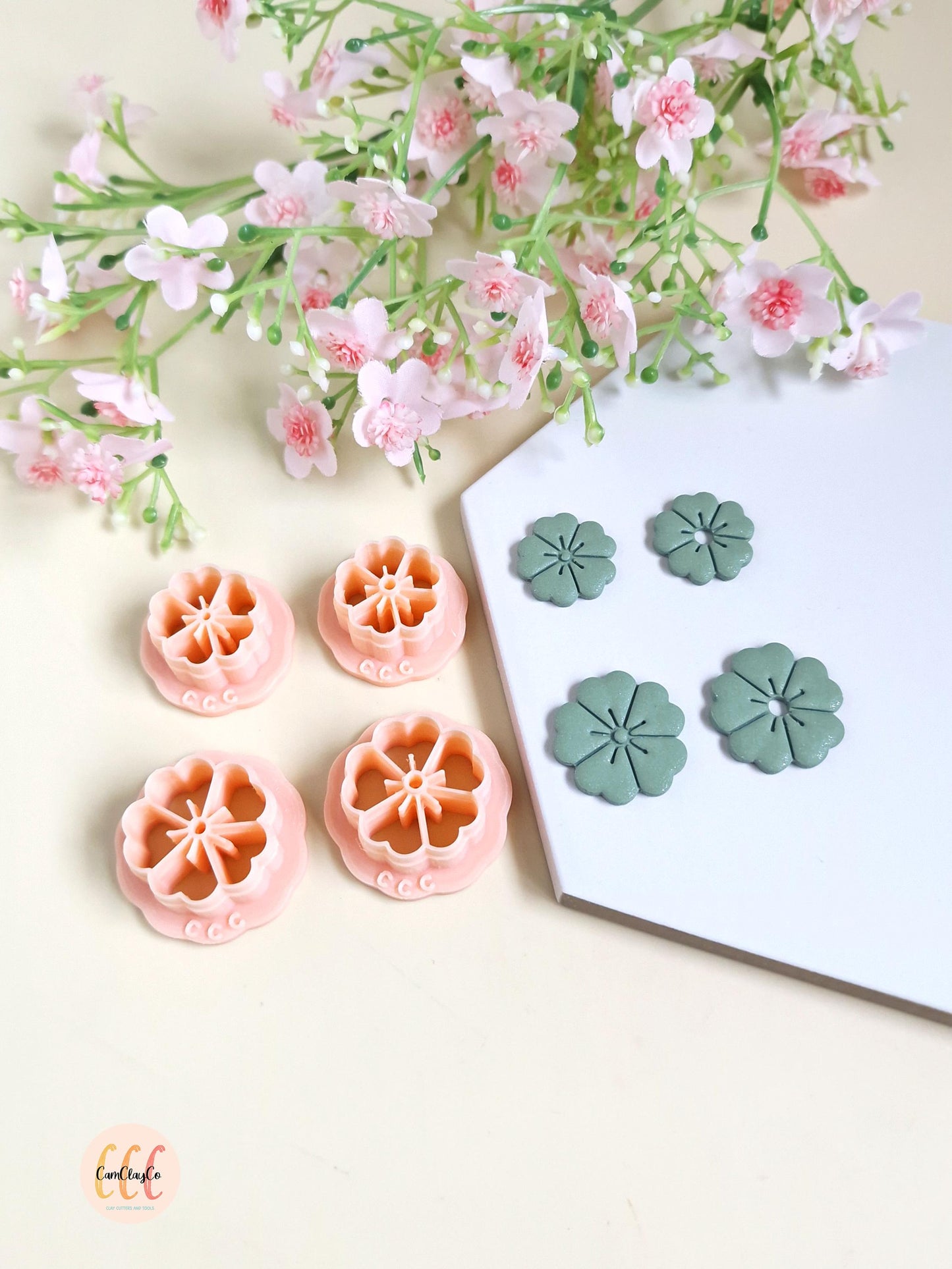 Emporte-pièces 3D fleurs 5 pétales doubles pour la fabrication de bijoux en argile polymère, pampilles pour créoles interchangeables