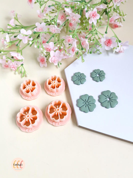 Emporte-pièces 3D fleurs 5 pétales doubles pour la fabrication de bijoux en argile polymère, pampilles pour créoles interchangeables