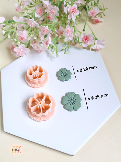 Emporte-pièces 3D fleurs 5 pétales doubles pour la fabrication de bijoux en argile polymère, pampilles pour créoles interchangeables