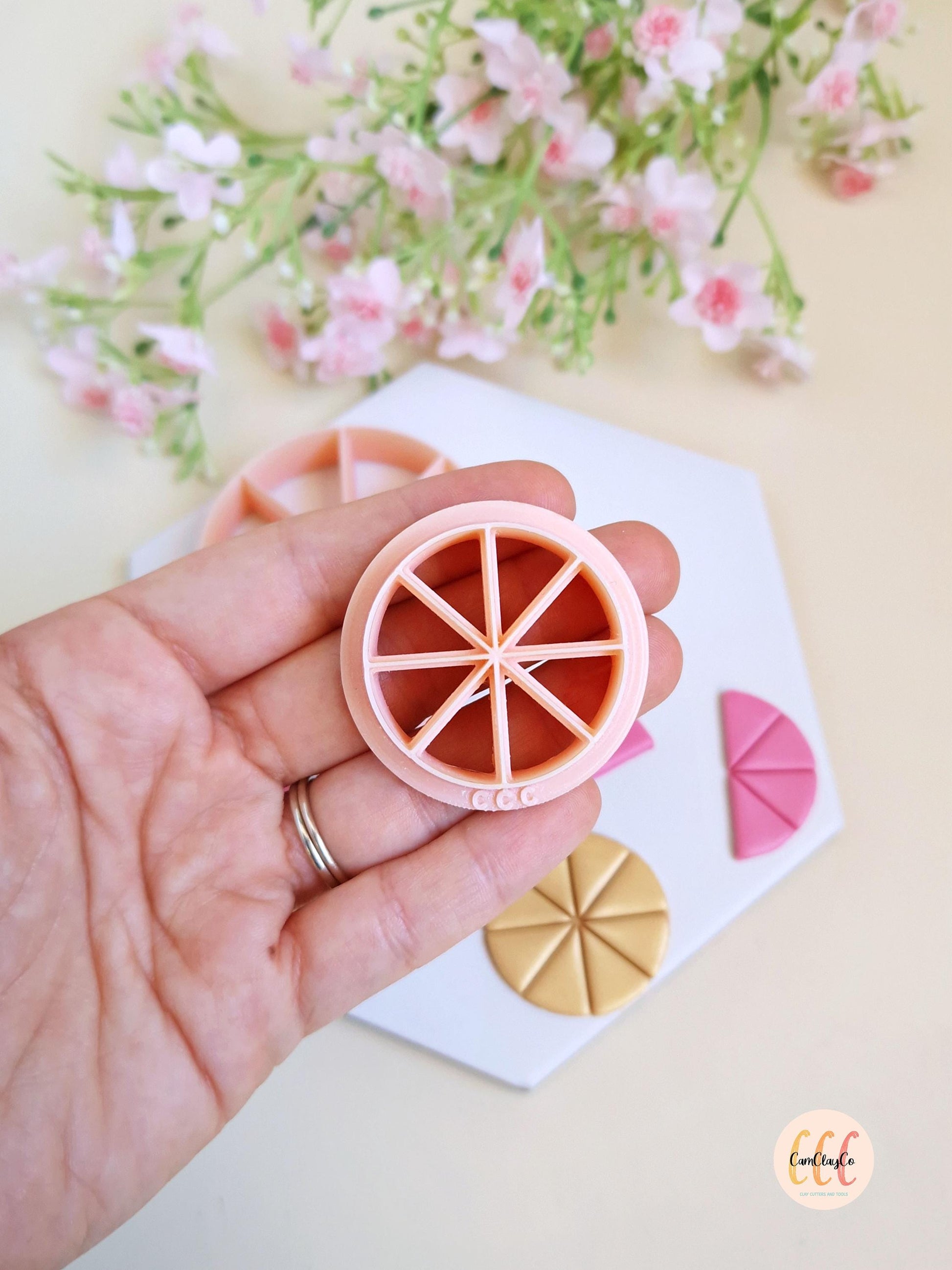 Emporte-pièce 3D roue, camembert, pour recettes de couleurs en argile polymère