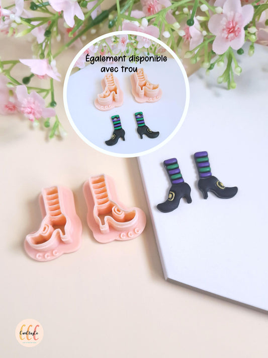 Emporte-pièces 3D en forme de chaussures de sorcière pour la fabrication de bijoux en argile polymère