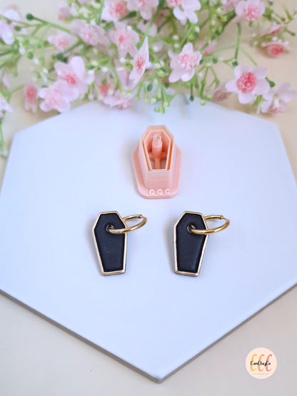 Emporte-pièce 3D en forme de cercueil, Halloween pour la fabrication de bijoux en argile polymère