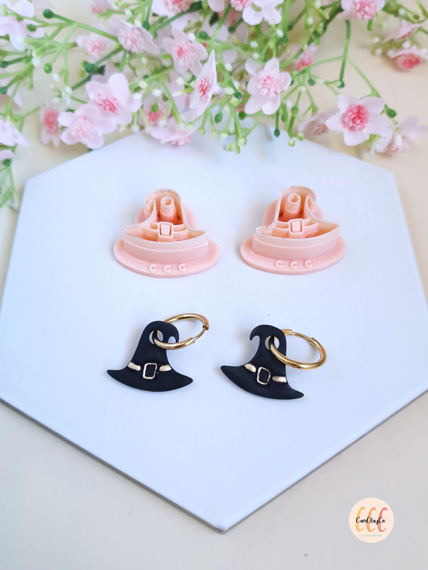 Emporte-pièces en forme de chapeaux de sorcière pour la fabrication de bijoux en argile polymère, pampilles créoles interchangeables