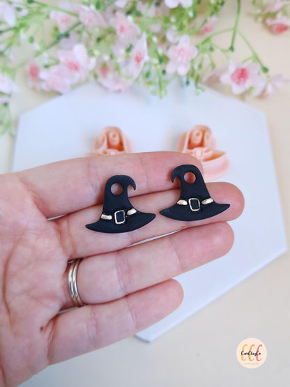 Emporte-pièces en forme de chapeaux de sorcière pour la fabrication de bijoux en argile polymère, pampilles créoles interchangeables