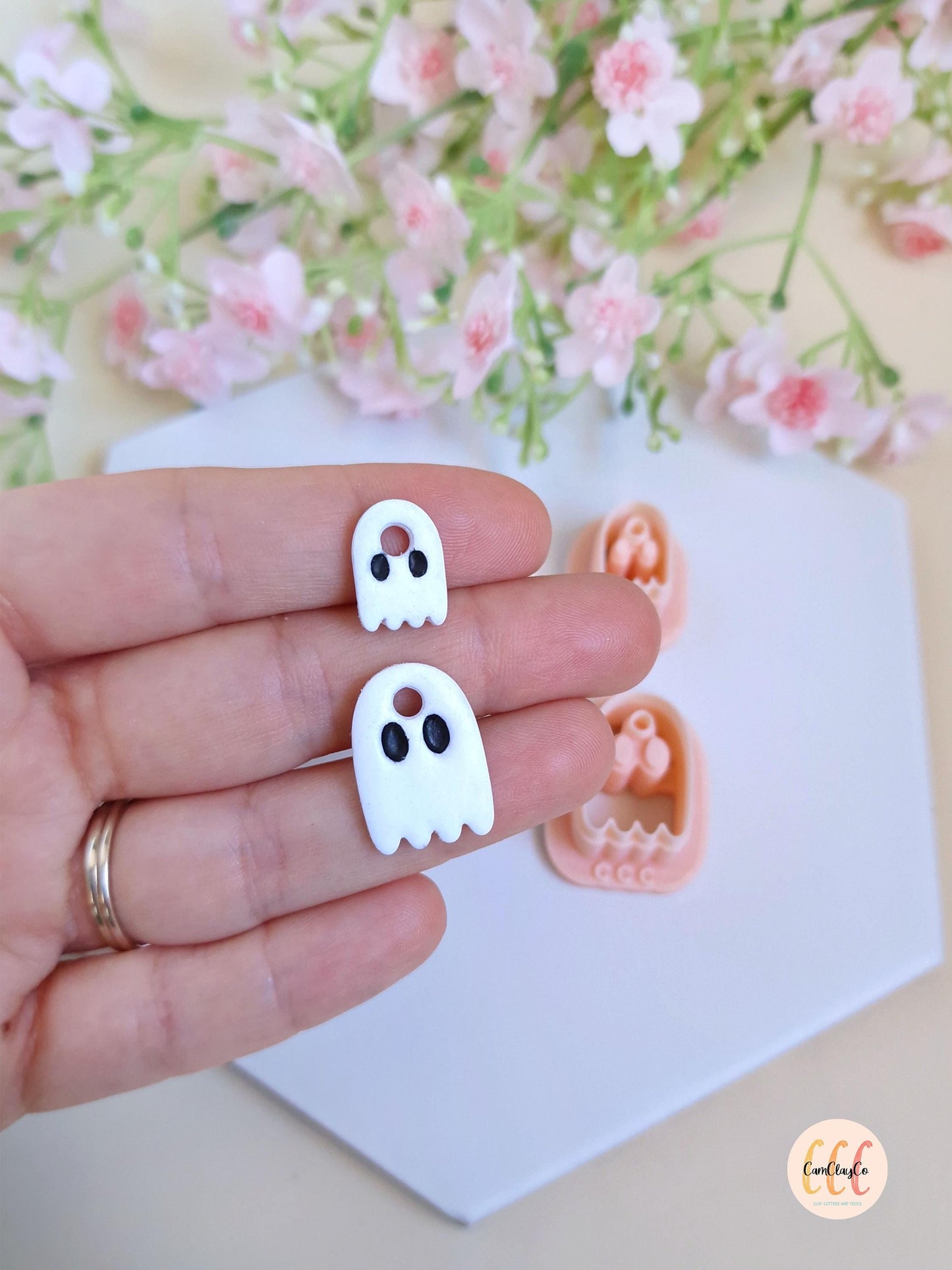 Emporte-pièces 3D Halloween en forme de fantômes pour la fabrication de bijoux en argile polymère, pampilles créoles interchangeables