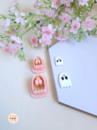 Emporte-pièces 3D Halloween en forme de fantômes pour la fabrication de bijoux en argile polymère, pampilles créoles interchangeables