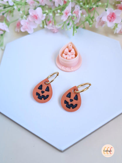 Emporte-pièces Halloween en forme de goutte citrouille pour la fabrication de bijoux en argile polymère, pampilles créoles interchangeables